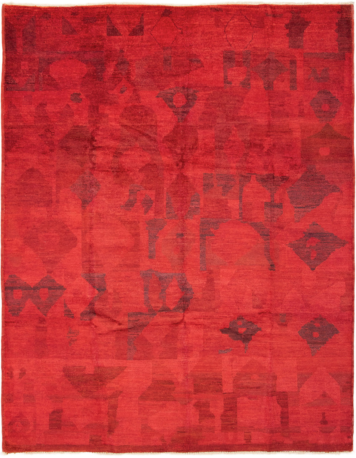 Hand-knotted Vibrance Red Wool Rug 8'10" x 11'5" Size: 8'10" x 11'5"  