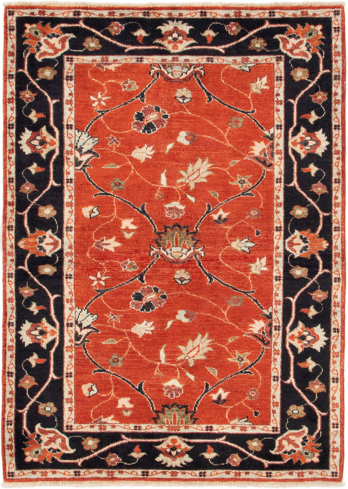 Hand-knotted Serapi Heritage Dark Copper Wool Rug 4'2" x 5'10"  Size: 4'2" x 5'10"  