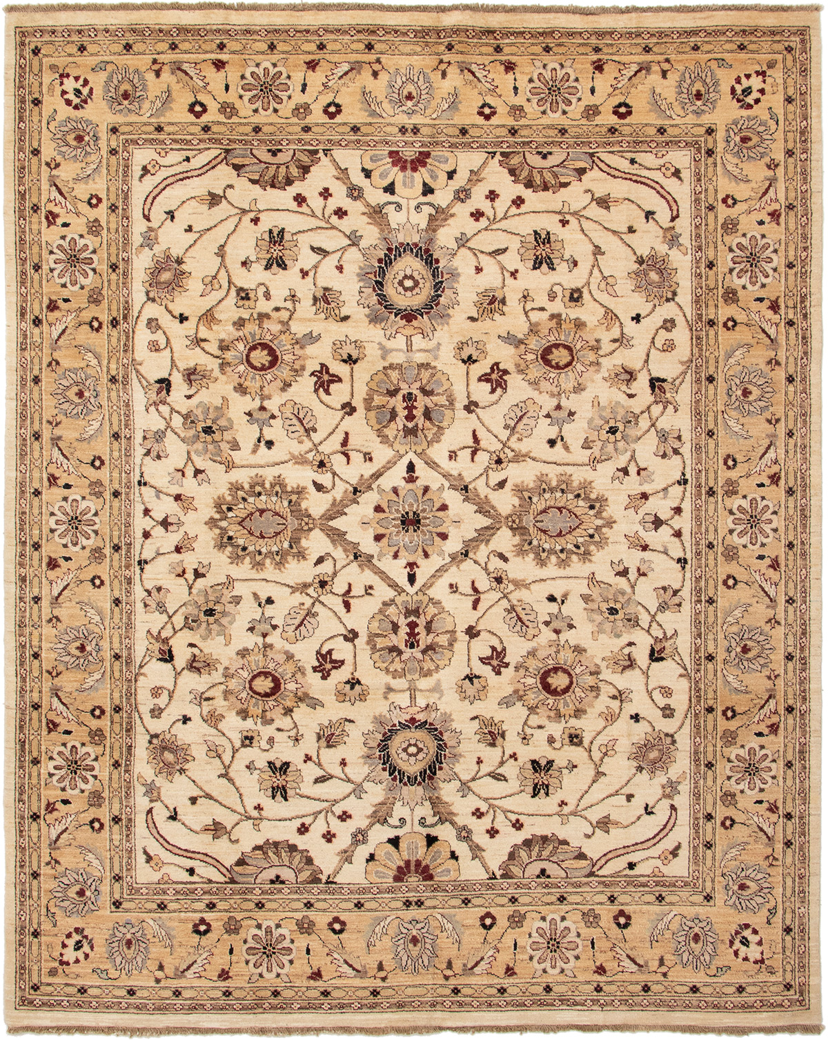 Hand-knotted Chobi Finest Cream Wool Rug 8'1" x 10'0" Size: 8'1" x 10'0"  