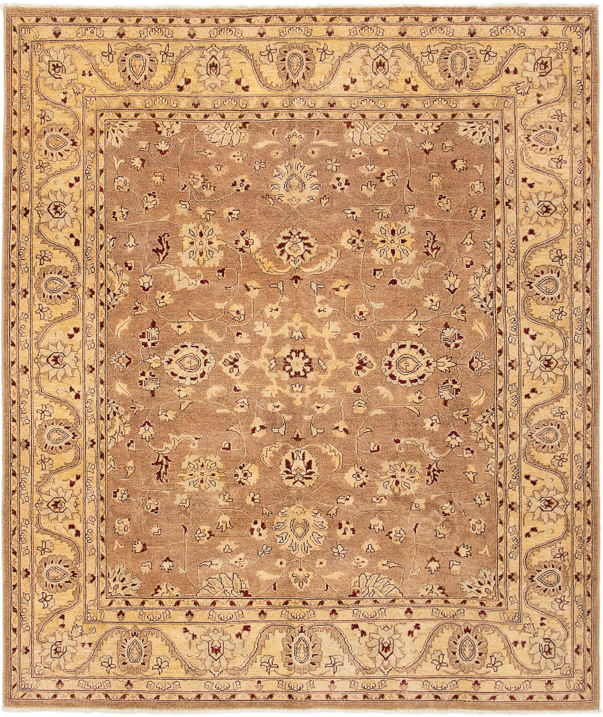Hand-knotted Chobi Finest Brown Wool Rug 8'4" x 9'10" Size: 8'4" x 9'10"  