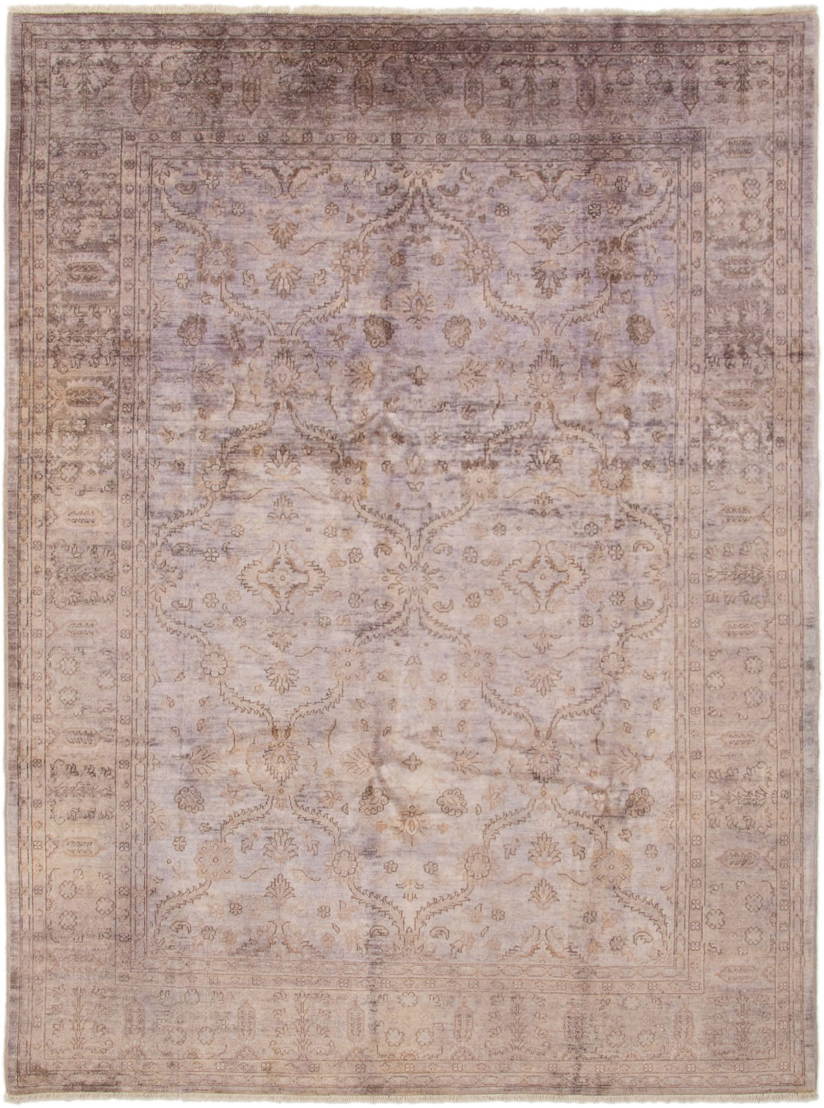 Hand-knotted Color transition Light Violet,  Wool Rug 8'2" x 10'10" Size: 8'2" x 10'10"  
