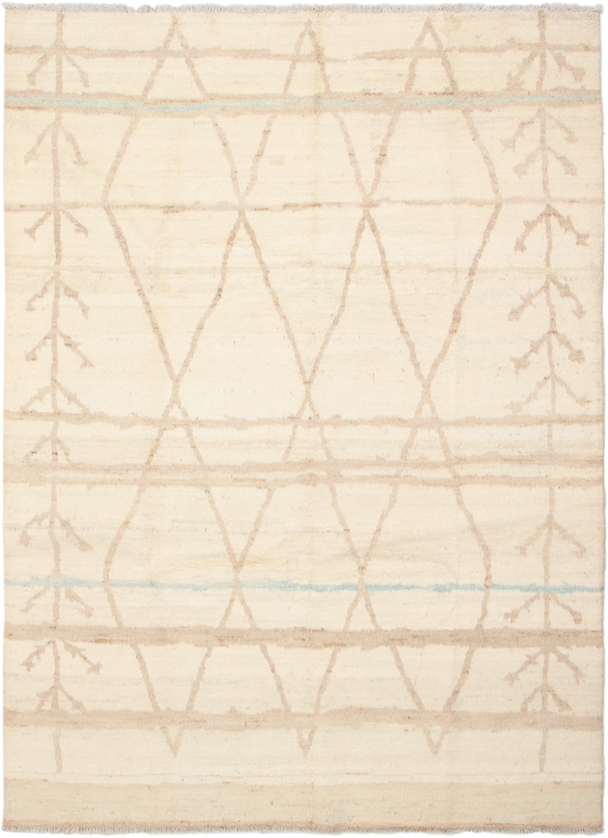 Hand-knotted Tangier Cream Wool Rug 8'10" x 12'0" Size: 8'10" x 12'0"  