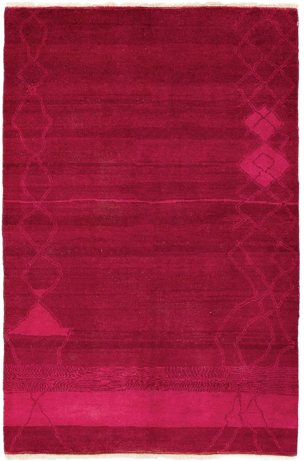 Hand-knotted Vibrance Dark Magenta Wool Rug 5'10" x 8'10" Size: 5'10" x 8'10"  