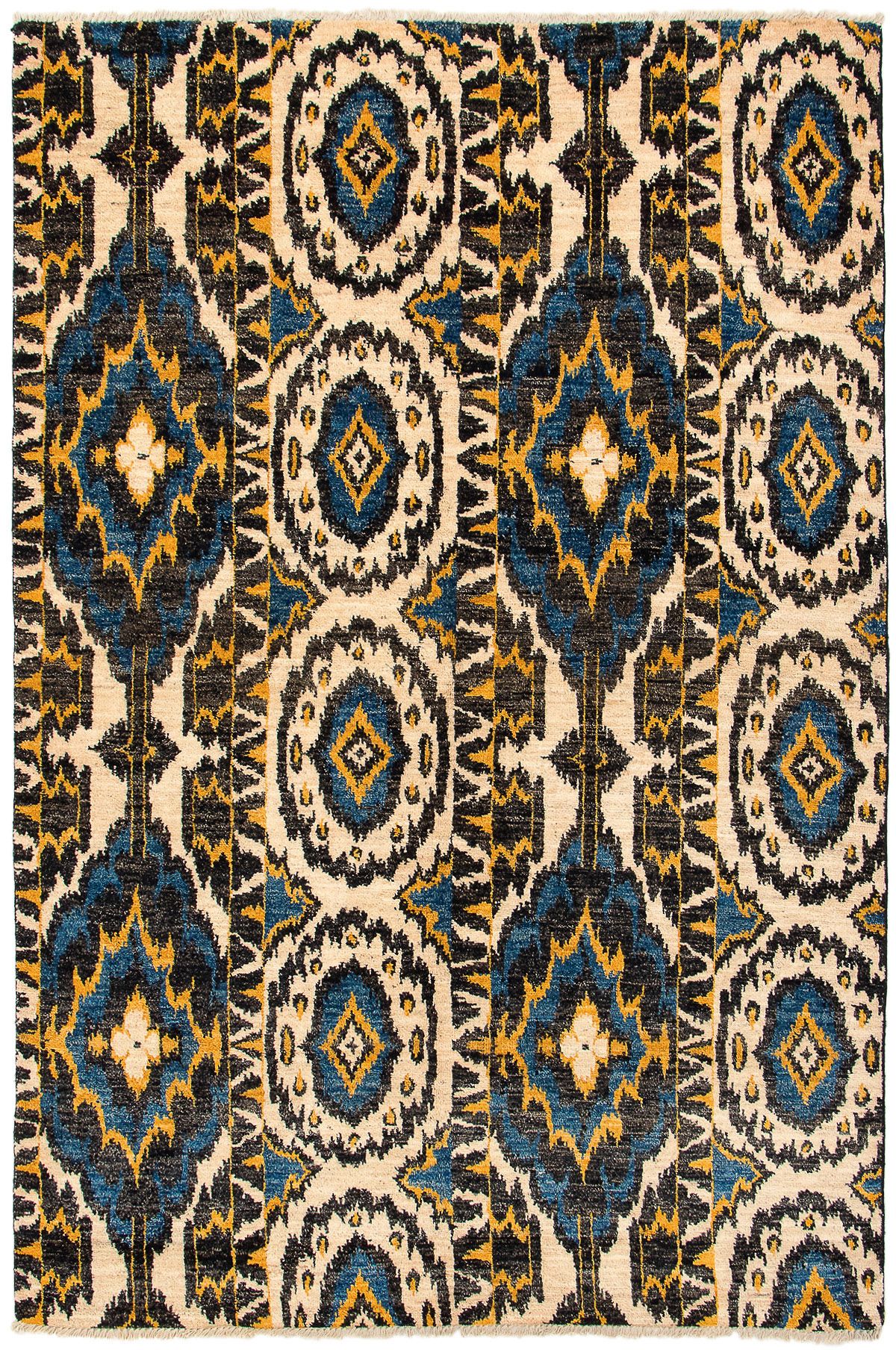 Hand-knotted Shalimar Black, Cream Wool Rug 6'0" x 9'0" Size: 6'0" x 9'0"  