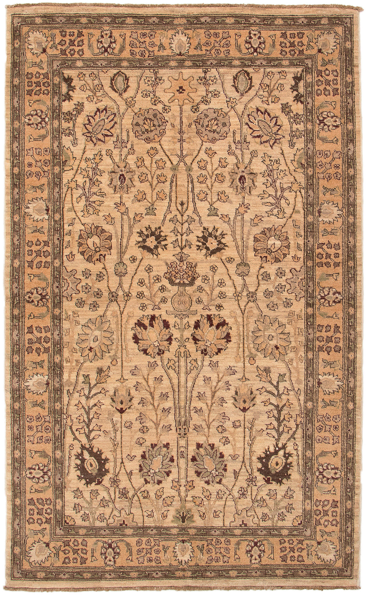 Hand-knotted Chobi Finest Cream Wool Rug 5'0" x 8'1" Size: 5'0" x 8'1"  