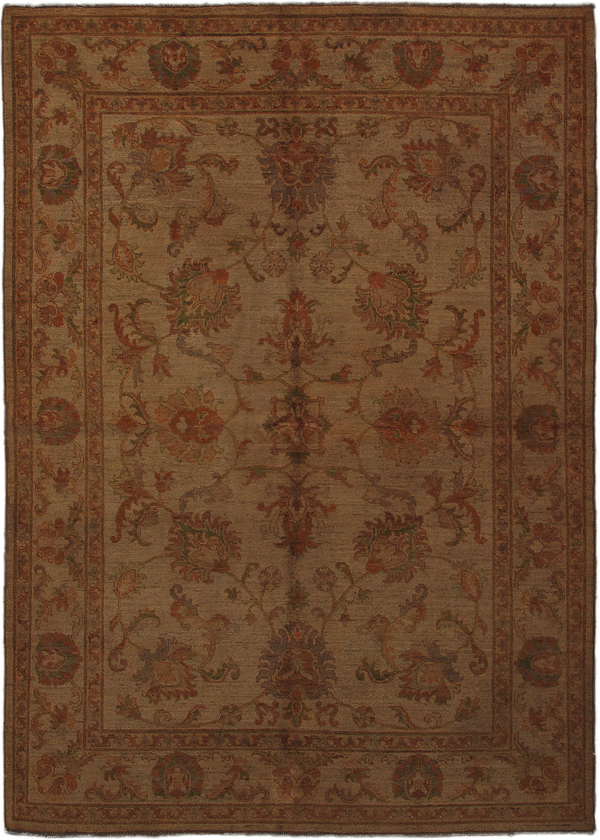 Hand-knotted Peshawar Finest Ivory Wool Rug 5'7" x 7'10" Size: 5'7" x 7'10"  