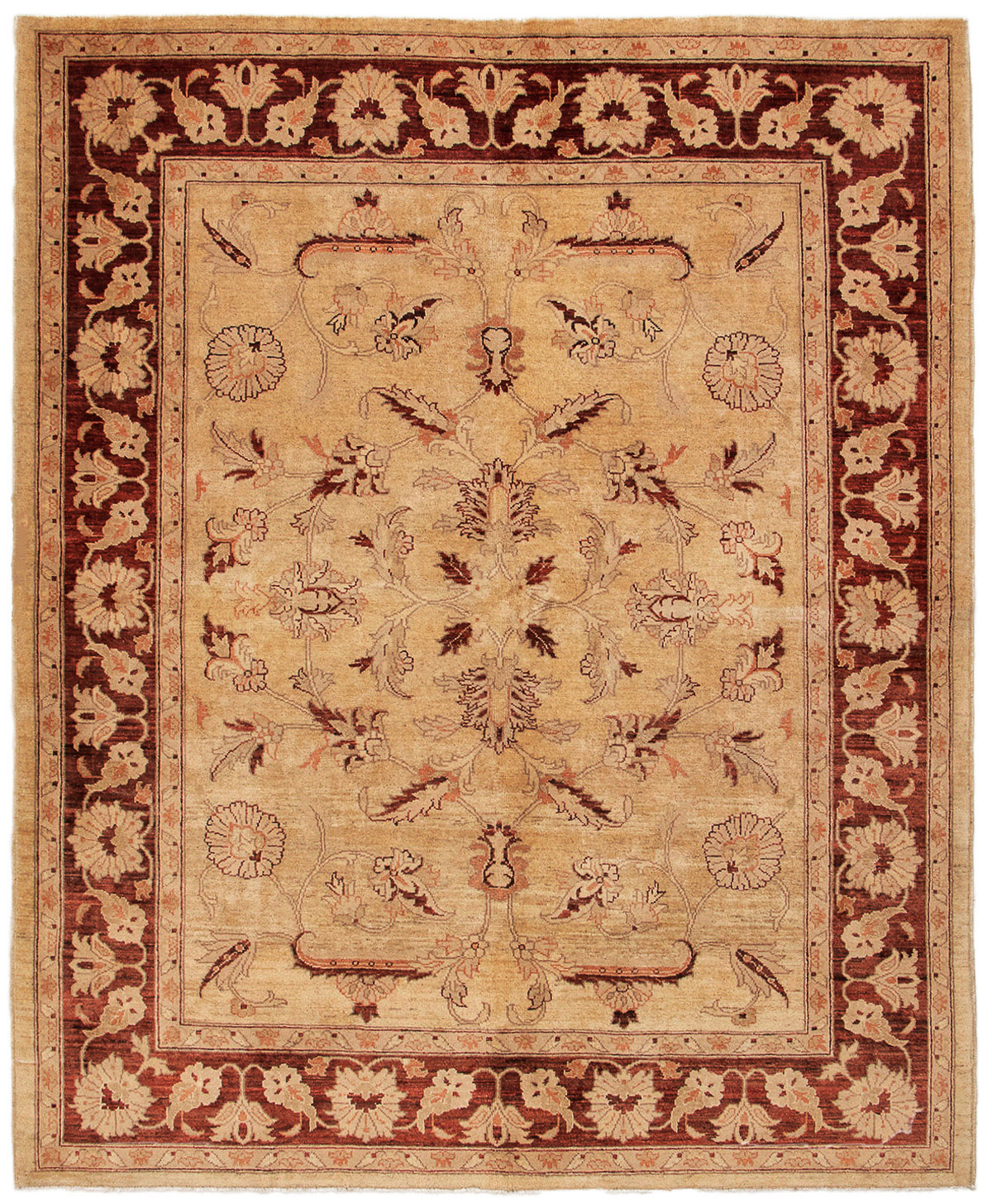 Hand-knotted Chobi Finest Cream Wool Rug 6'7" x 8'0" Size: 6'7" x 8'0"  
