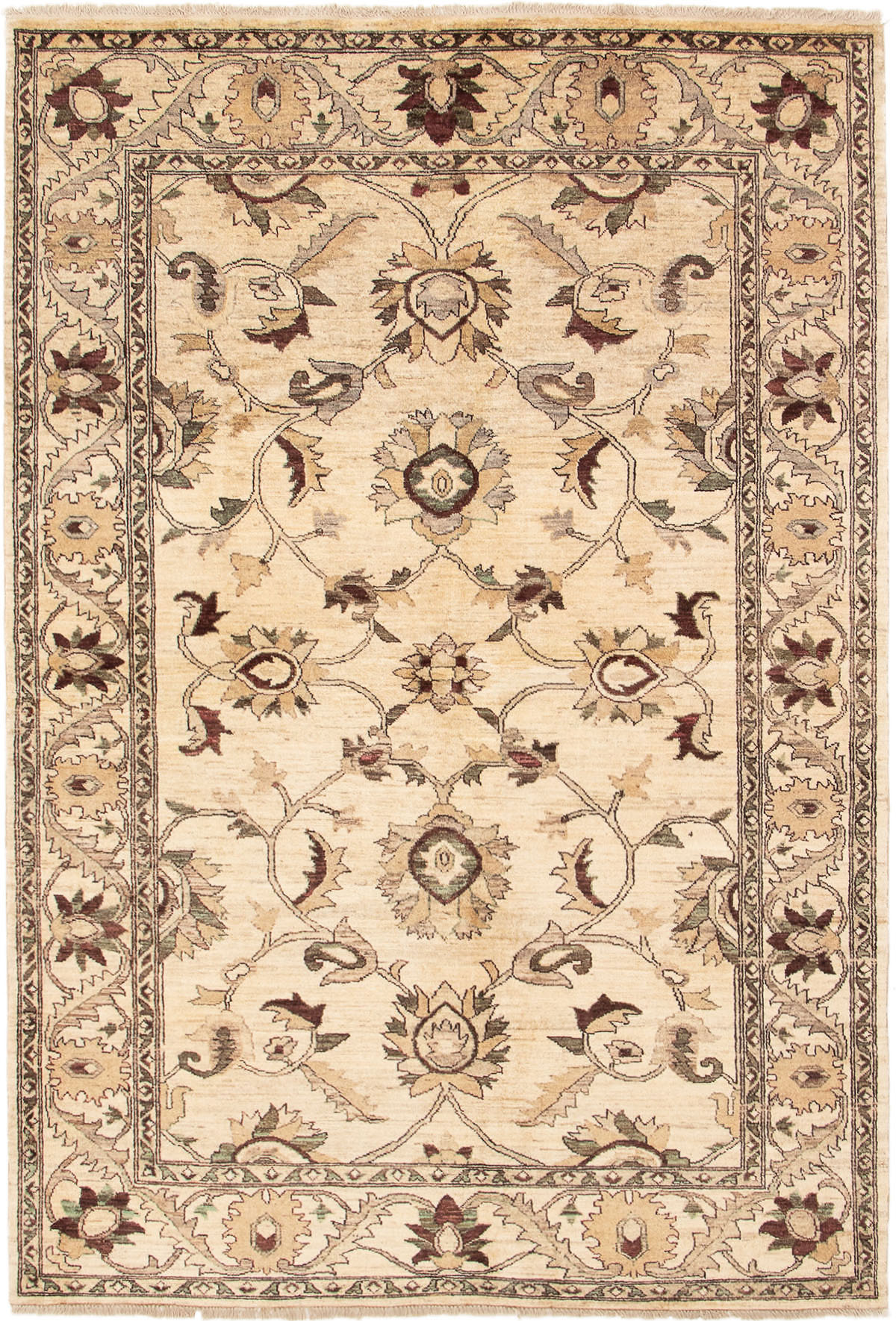 Hand-knotted Chobi Finest Cream Wool Rug 6'0" x 9'0"  Size: 6'0" x 9'0"  