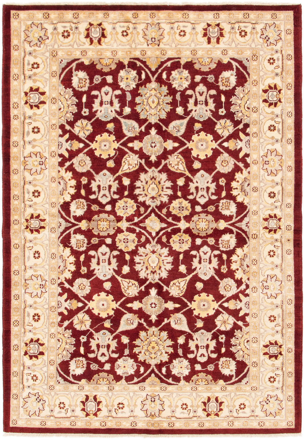 Hand-knotted Chobi Finest Dark Red Wool Rug 5'8" x 8'0" Size: 5'8" x 8'0"  