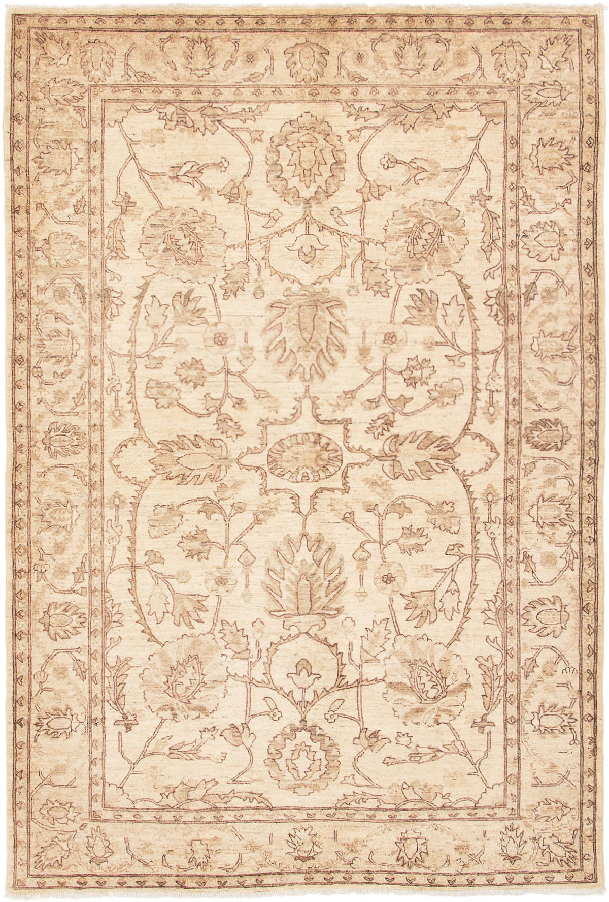 Hand-knotted Chobi Finest Cream Wool Rug 6'7" x 9'10" Size: 6'7" x 9'10"  