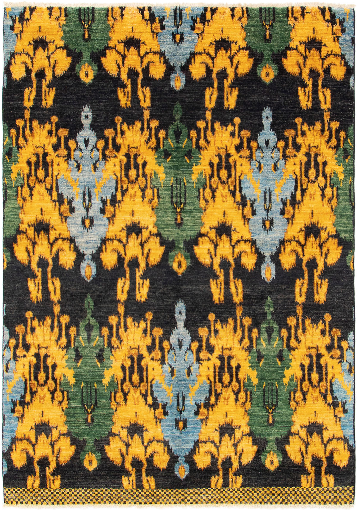 Hand-knotted Shalimar Black, Gold Wool Rug 5'9" x 8'4" Size: 5'9" x 8'4"  