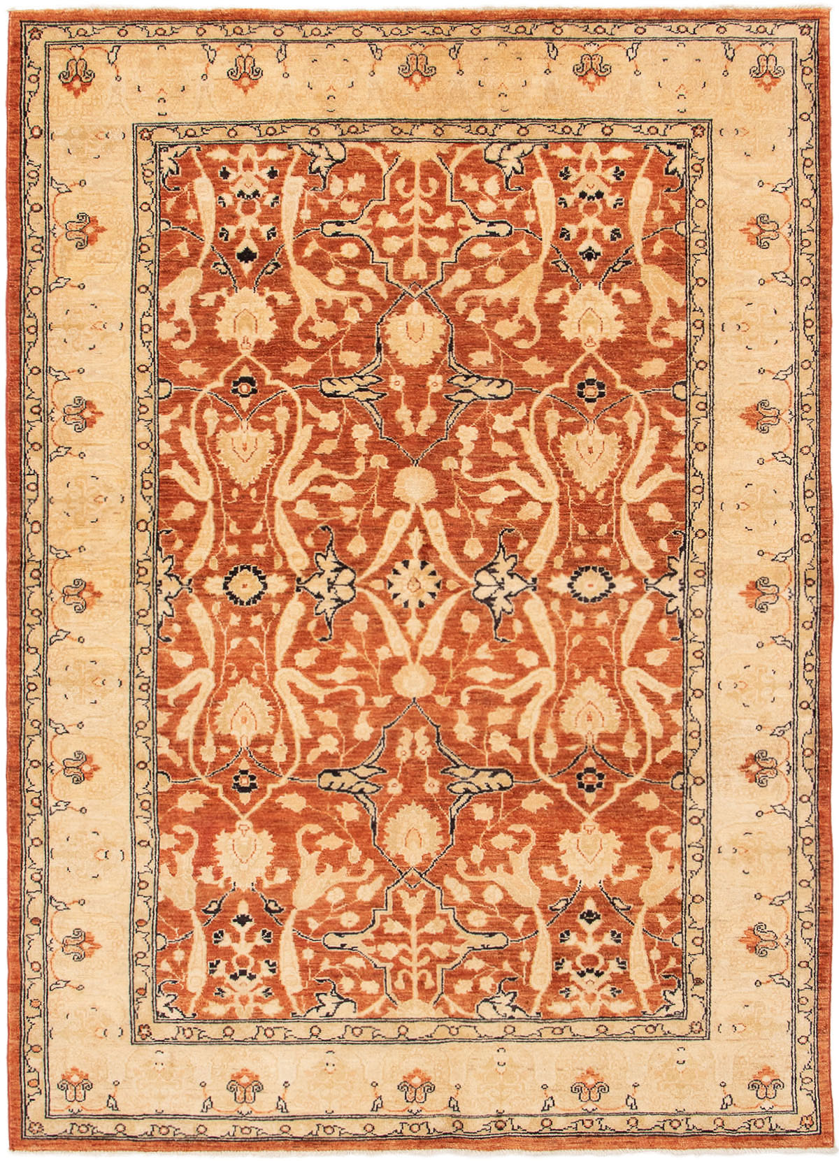Hand-knotted Chobi Finest Dark Copper Wool Rug 5'10" x 8'6" Size: 5'10" x 8'6"  