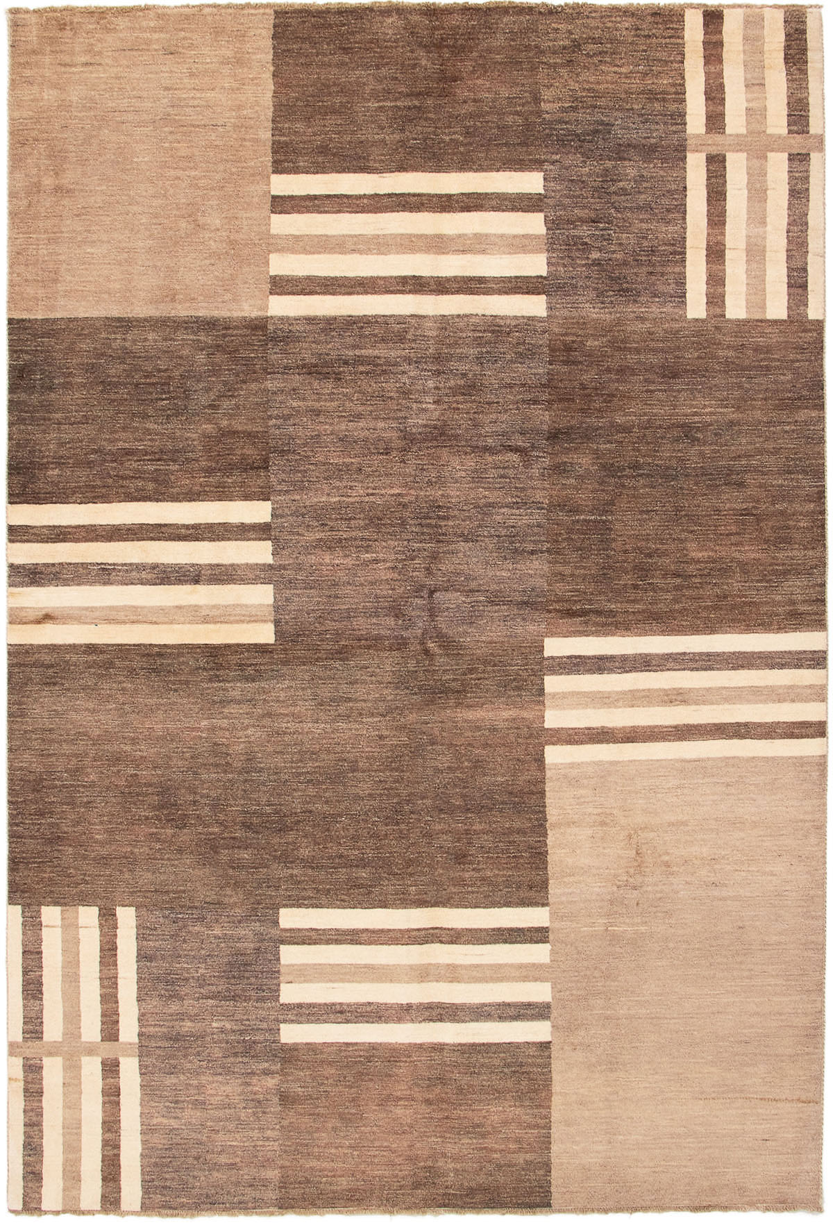 Hand-knotted Finest Ziegler Chobi Brown Wool Rug 6'7" x 9'10" Size: 6'7" x 9'10"  