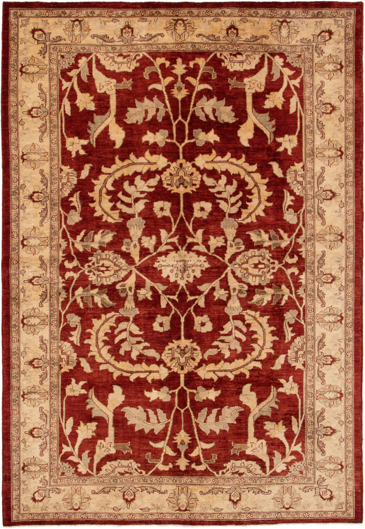 Hand-knotted Chobi Finest Dark Red Wool Rug 6'8" x 9'9" Size: 6'8" x 9'9"  