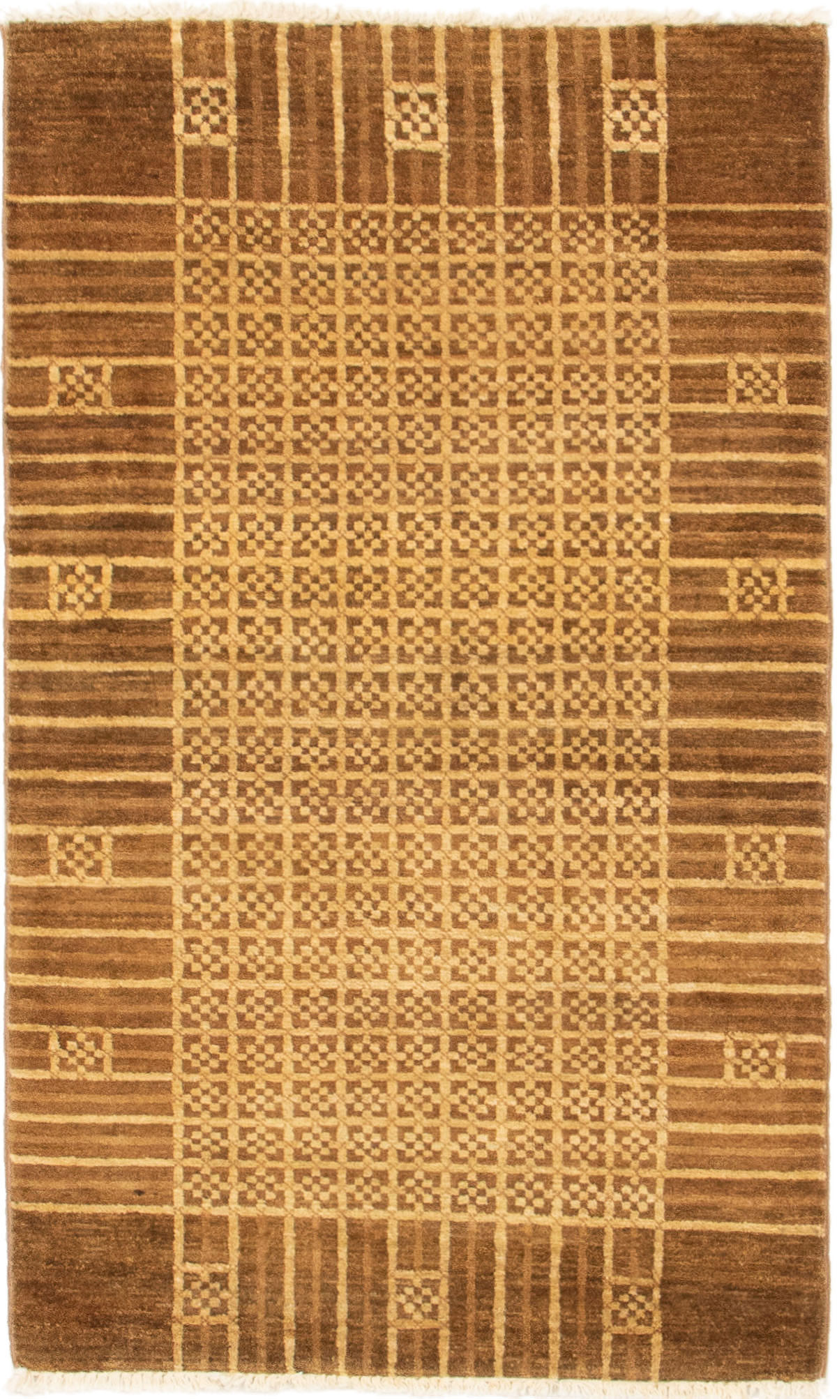 Hand-knotted Finest Ziegler Chobi Brown Wool Rug 3'0" x 5'2" Size: 3'0" x 5'2"  