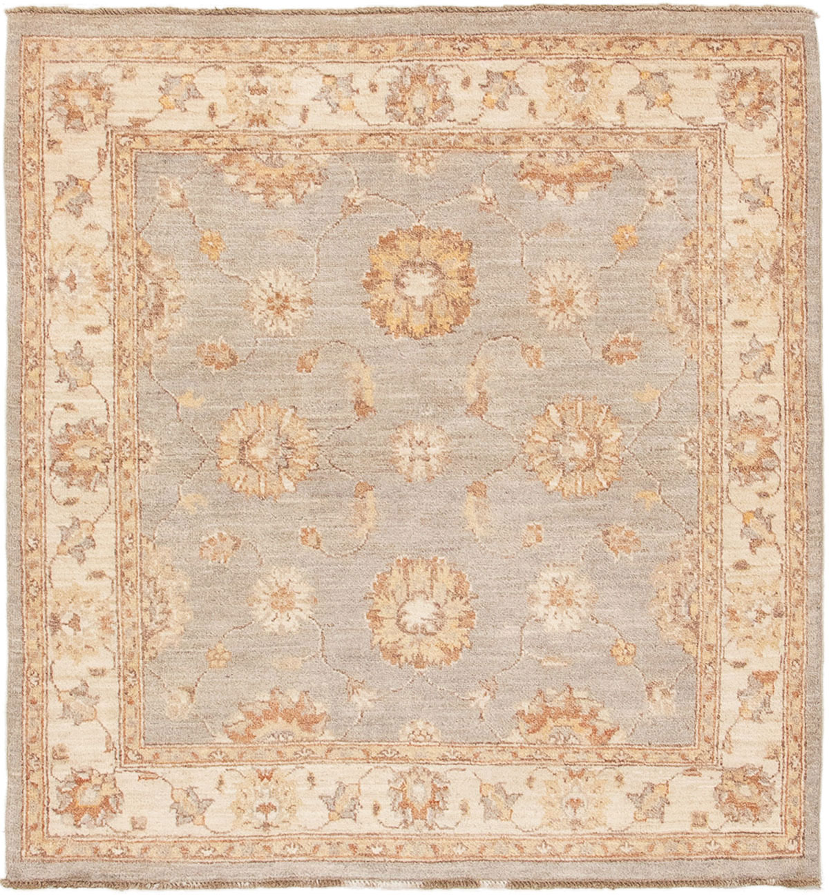 Hand-knotted Chobi Finest Grey Wool Rug 4'0" x 4'2" Size: 4'0" x 4'2"  