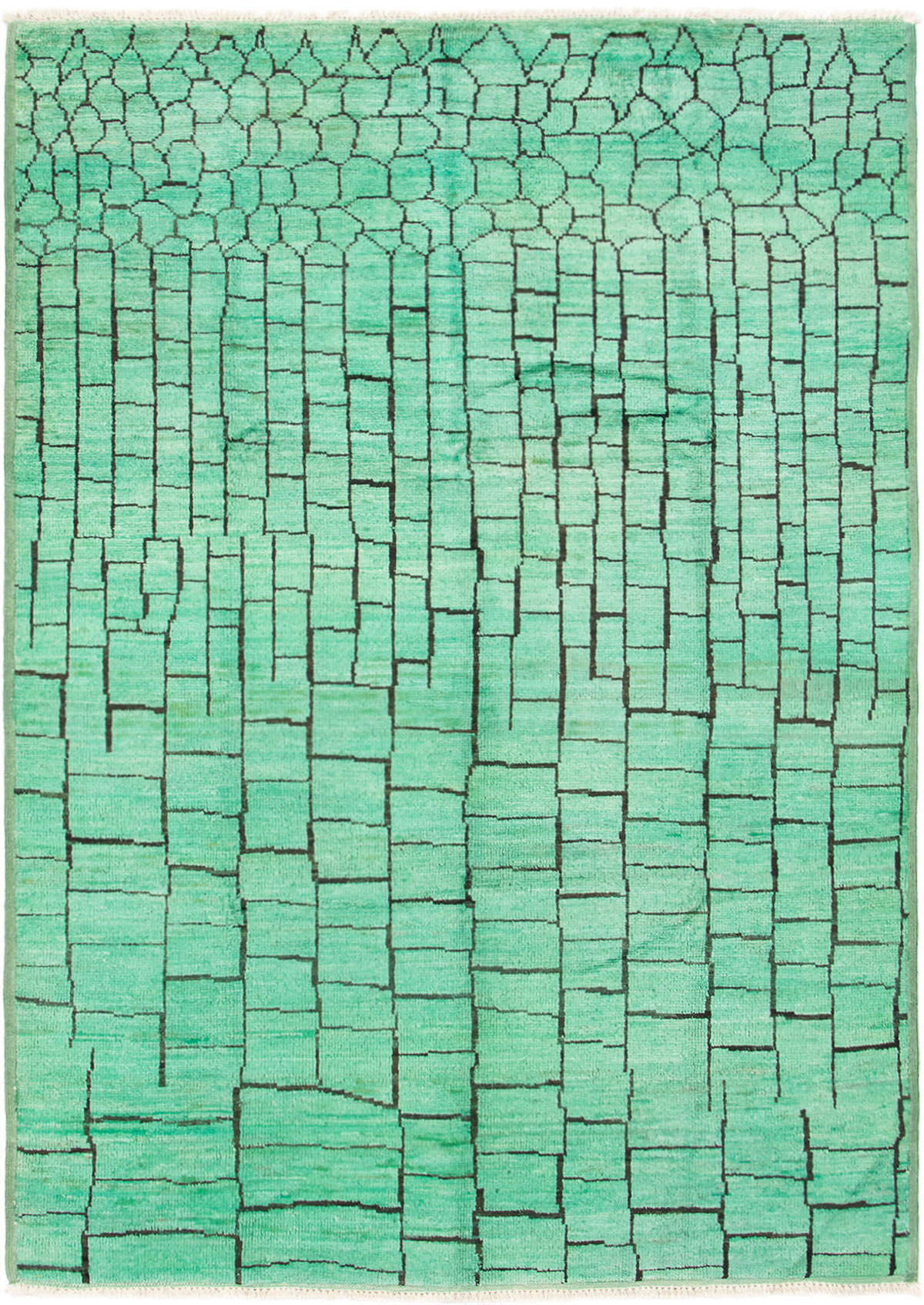 Hand-knotted Vibrance Light Green Wool Rug 6'0" x 8'8" Size: 6'0" x 8'8"  