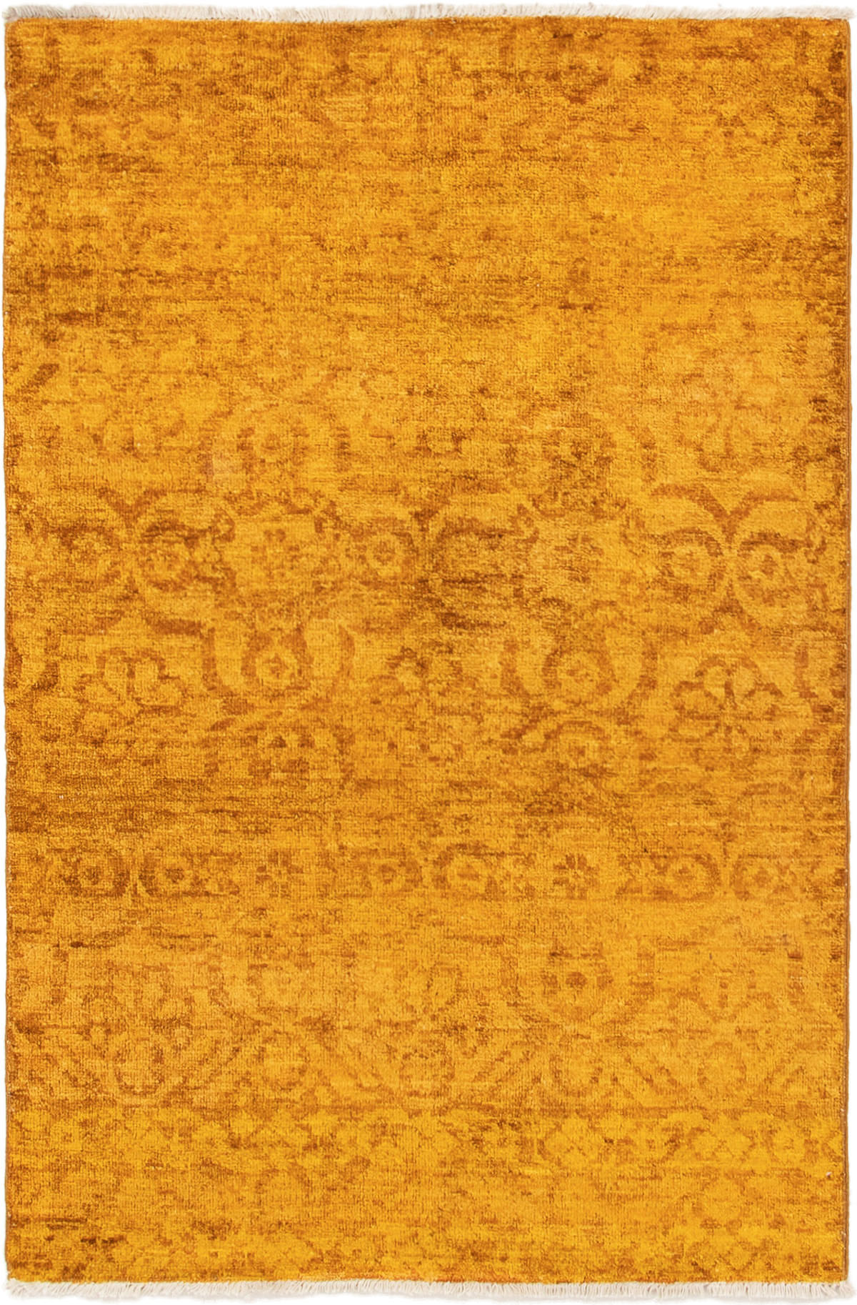 Hand-knotted Vibrance Dark Gold Wool Rug 4'0" x 6'0" Size: 4'0" x 6'0"  