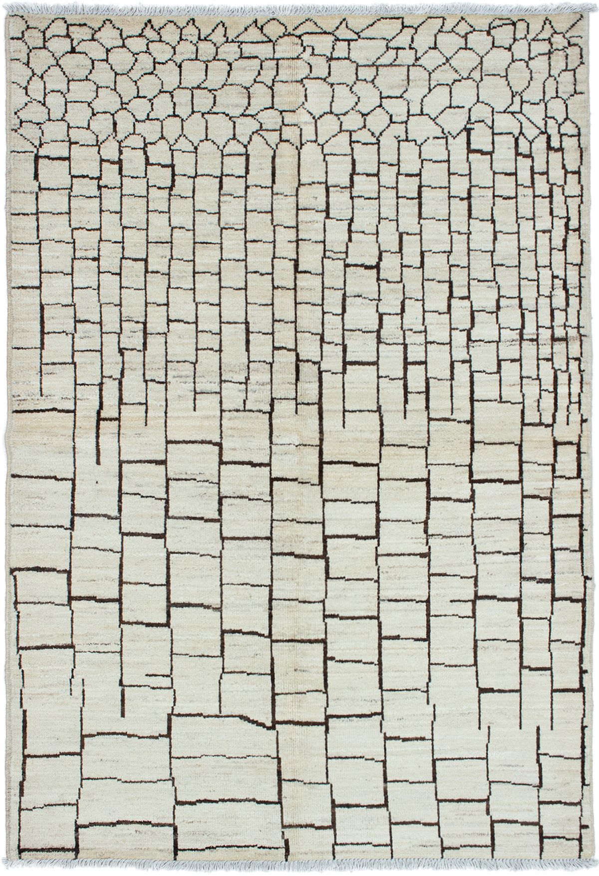 Hand-knotted Shalimar Cream Wool Rug 6'0" x 8'10"  Size: 6'0" x 8'10"  