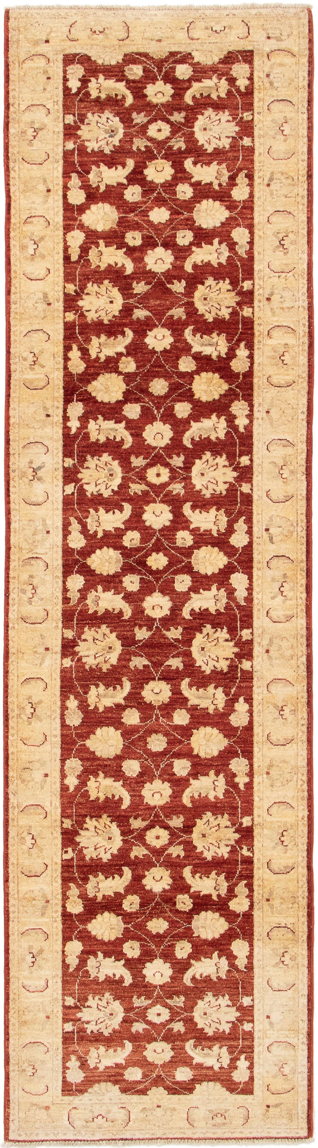 Hand-knotted Chobi Finest Dark Red Wool Rug 2'7" x 10'2" Size: 2'7" x 10'2"  