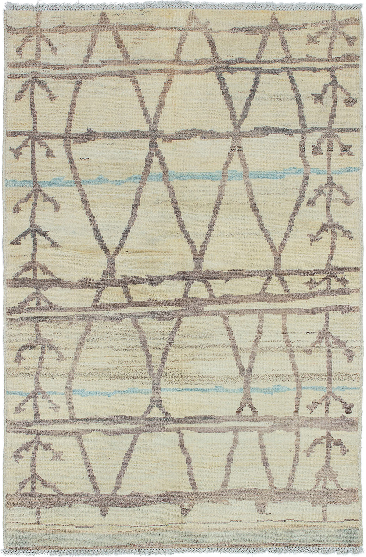 Hand-knotted Tangier Cream Wool Rug 5'3" x 7'10" Size: 5'3" x 7'10"  