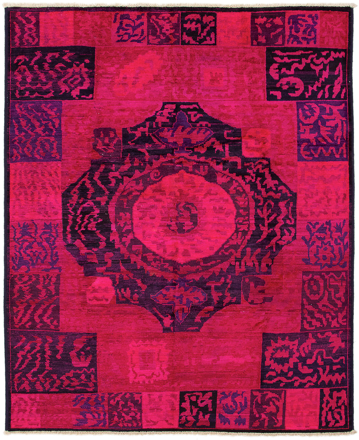 Hand-knotted Vibrance Dark Pink Wool Rug 8'2" x 10'0" Size: 8'2" x 10'0"  
