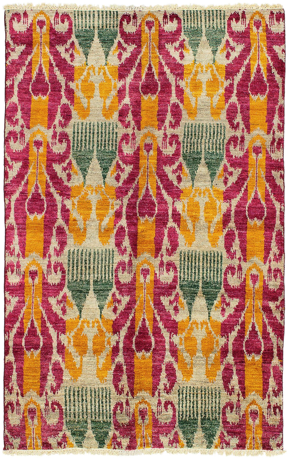 Hand-knotted Shalimar Burgundy Wool Rug 4'4" x 6'9" Size: 4'4" x 6'9"  