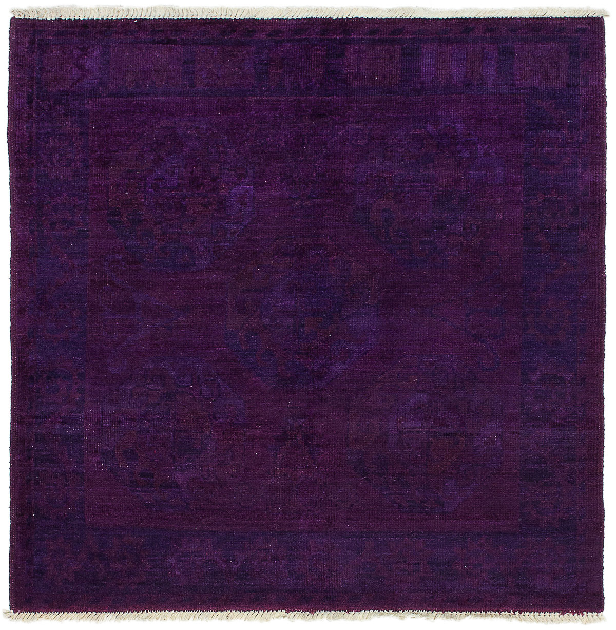 Hand-knotted Vibrance Dark Magenta Wool Rug 4'10" x 5'0" Size: 4'10" x 5'0"  