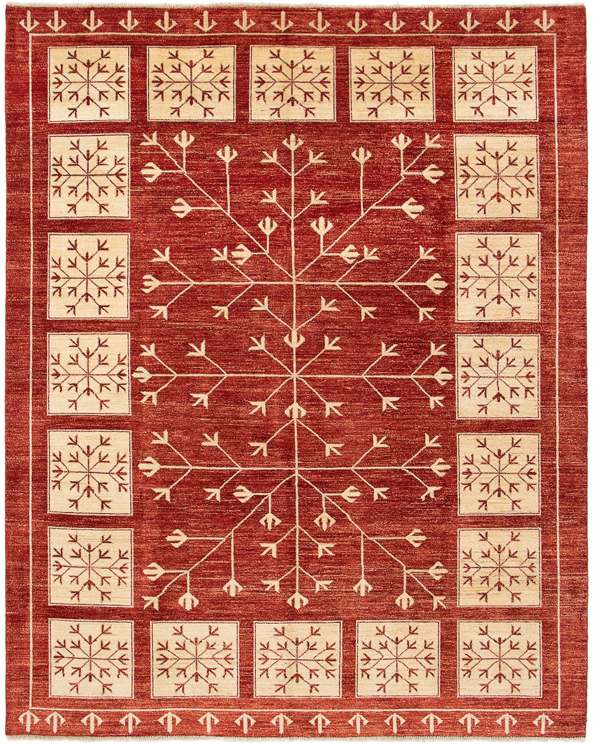 Hand-knotted Finest Ziegler Chobi Red Wool Rug 7'10" x 9'9" Size: 7'10" x 9'9"  