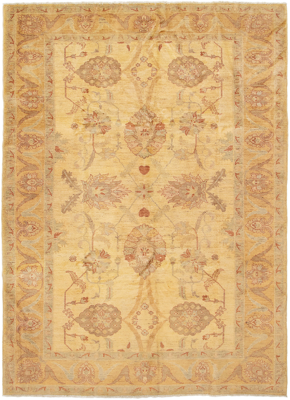 Hand-knotted Chobi Finest Light Gold Wool Rug 6'10" x 9'6" Size: 6'10" x 9'6"  
