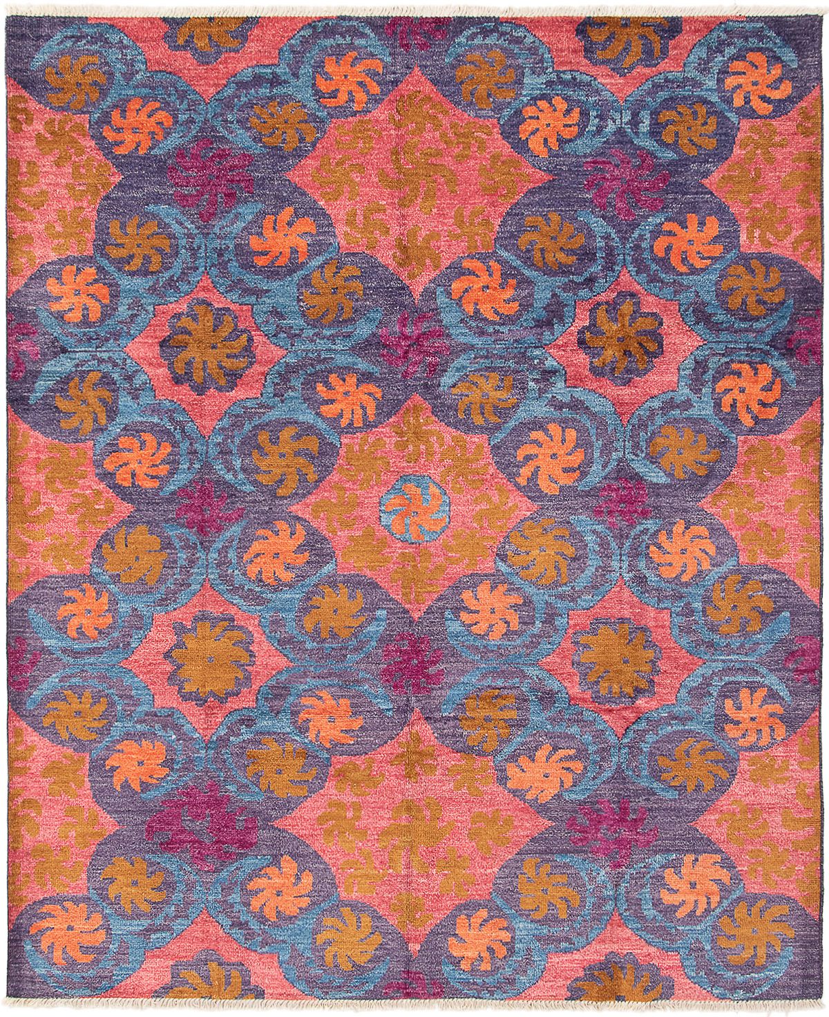 Hand-knotted Shalimar Dark Pink, Purple Wool Rug 8'7" x 10'5" Size: 8'7" x 10'5"  
