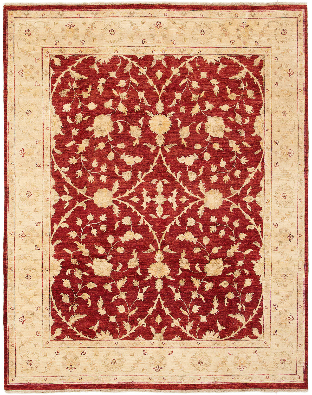 Hand-knotted Chobi Finest Dark Red Wool Rug 8'0" x 10'1" Size: 8'0" x 10'1"  