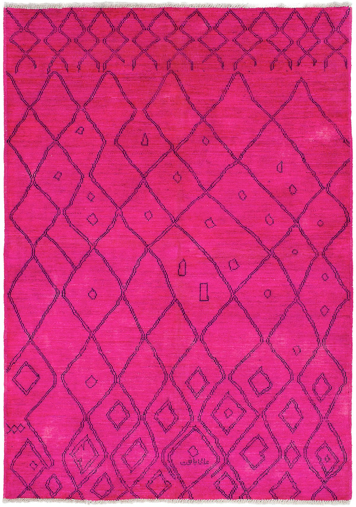 Hand-knotted Vibrance Dark Pink Wool Rug 6'4" x 9'0" Size: 6'4" x 9'0"  