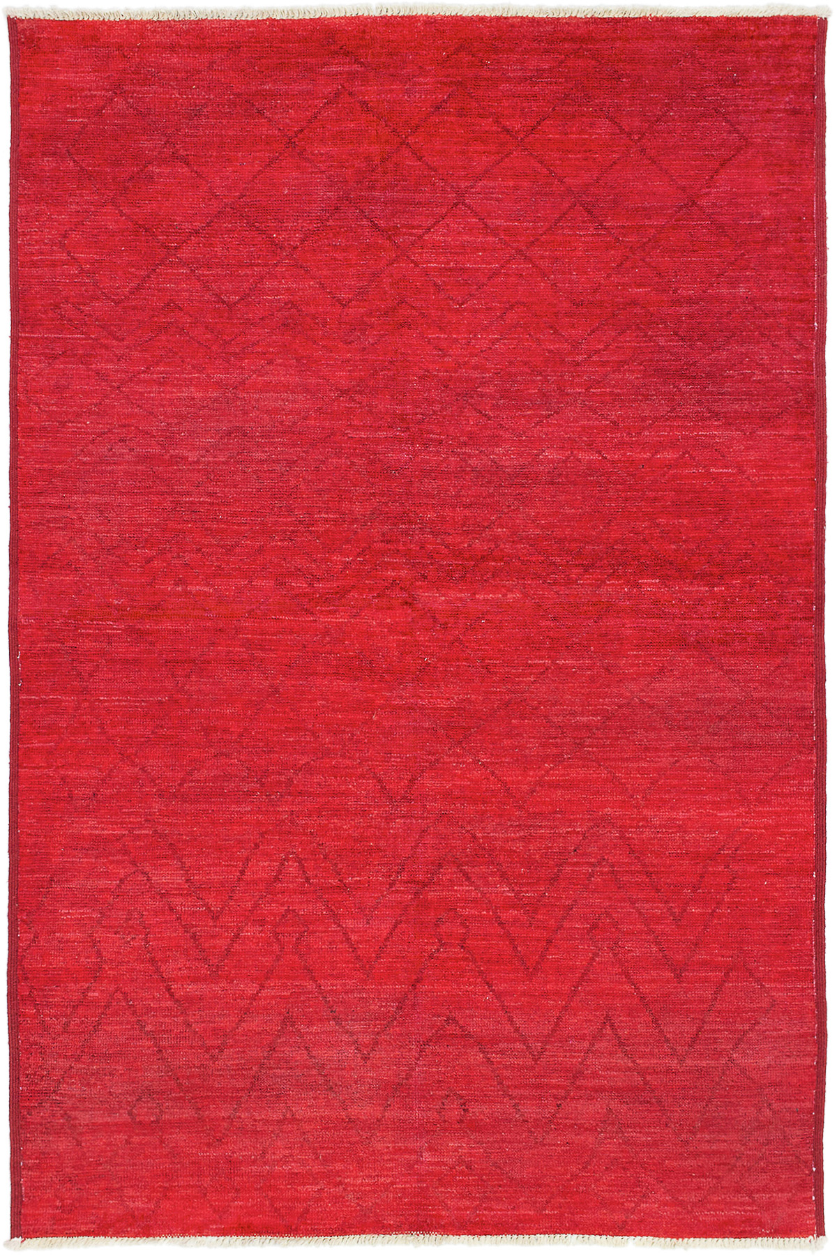 Hand-knotted Vibrance Red Wool Rug 6'0" x 9'1" Size: 6'0" x 9'1"  