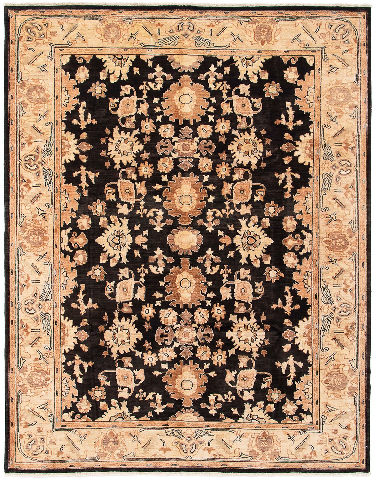 Hand-knotted Chobi Finest Black Wool Rug 7'10" x 10'0" Size: 7'10" x 10'0"  