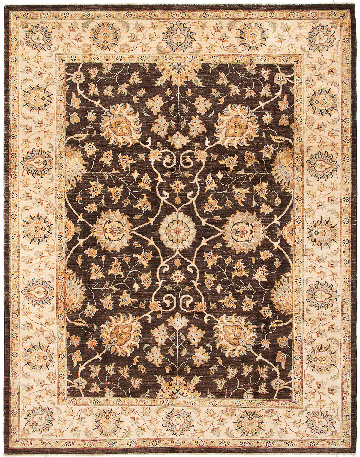 Hand-knotted Chobi Finest Dark Brown Wool Rug 8'2" x 10'5" Size: 8'2" x 10'5"  
