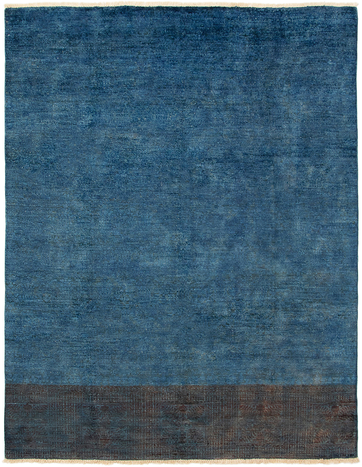 Hand-knotted Vibrance Dark Blue Wool Rug 7'10" x 9'10" Size: 7'10" x 9'10"  