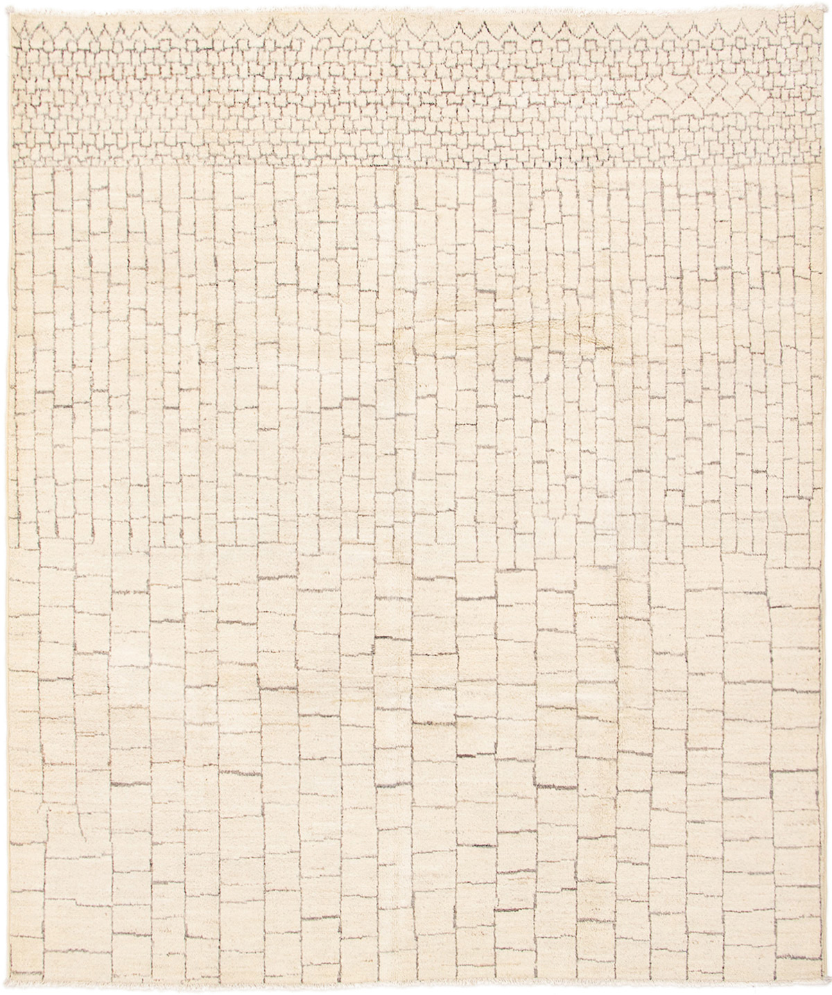 Hand-knotted Tangier Cream Wool Rug 7'10" x 9'5" Size: 7'10" x 9'5"  