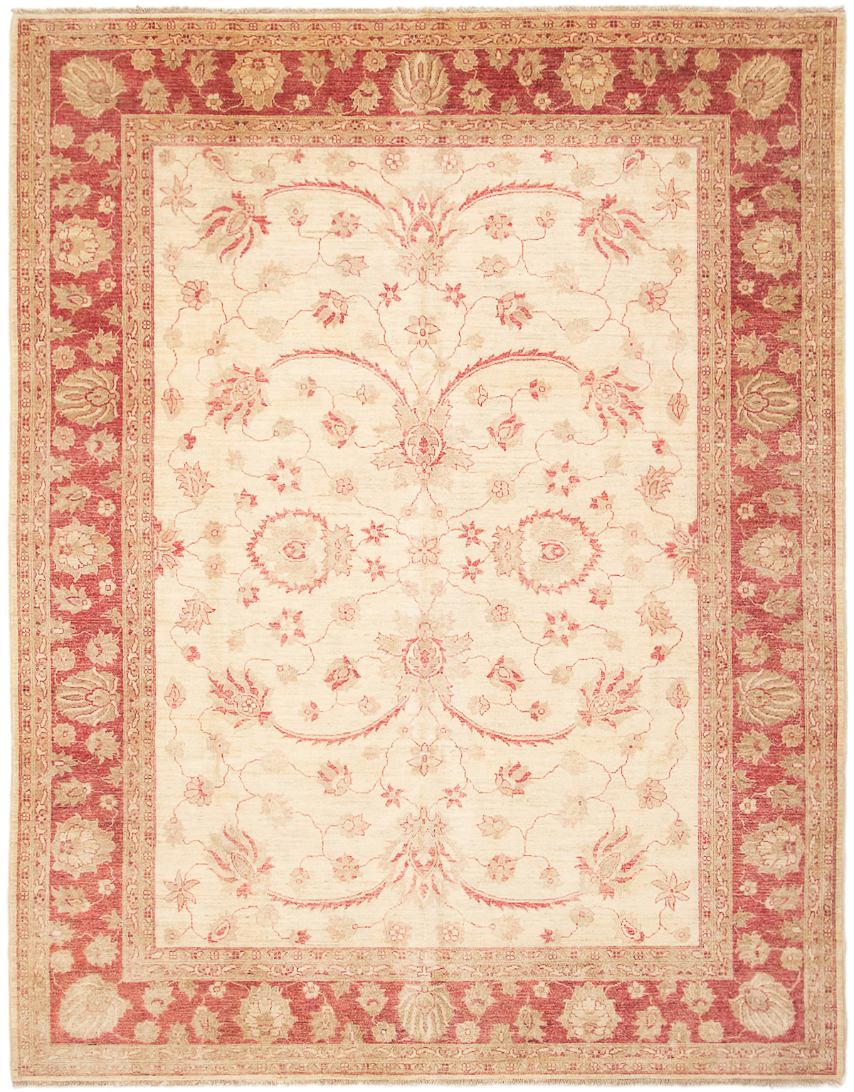 Hand-knotted Chobi Finest Cream Wool Rug 8'0" x 10'0" Size: 8'0" x 10'0"  