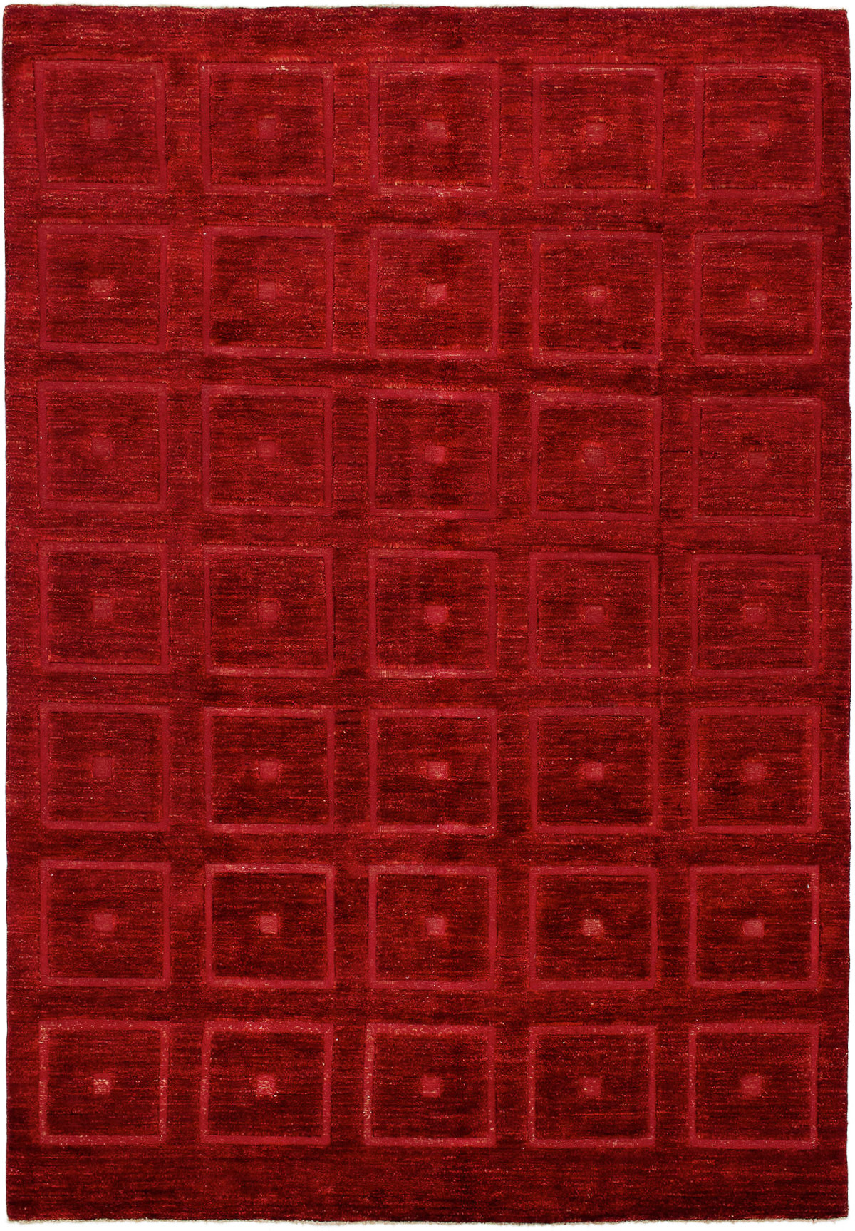 Hand-knotted Shalimar Dark Red Wool Rug 6'6" x 9'6" Size: 6'6" x 9'6"  
