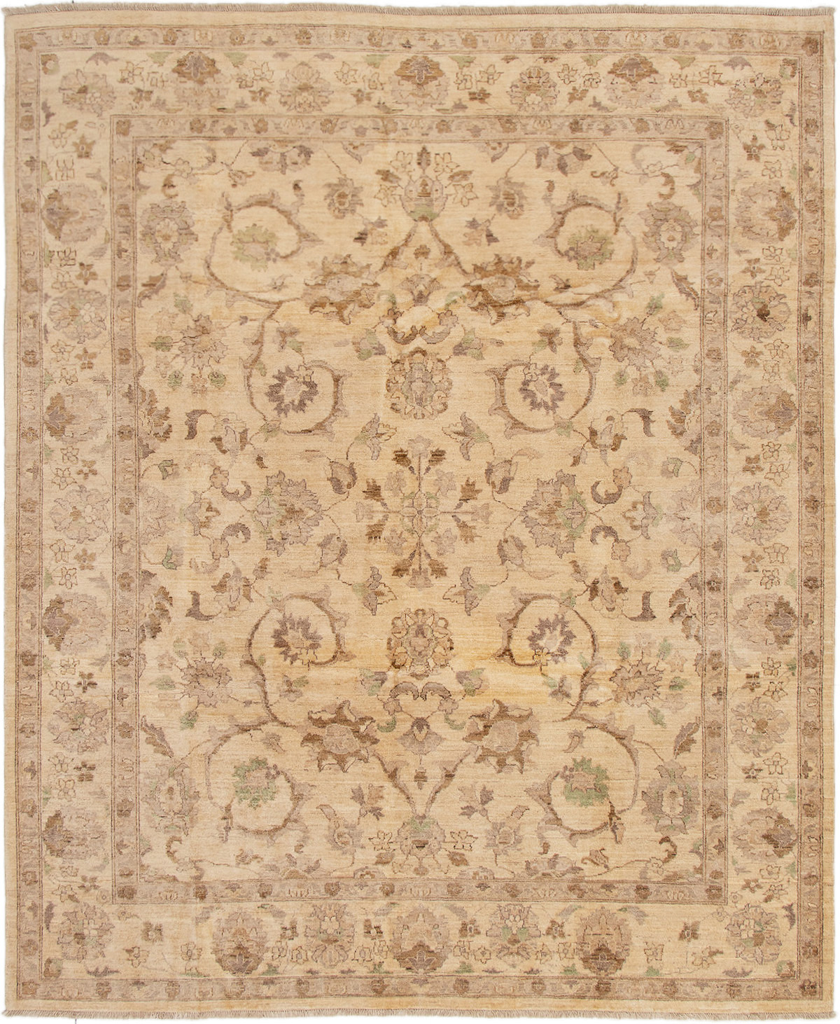 Hand-knotted Chobi Finest Cream Wool Rug 8'2" x 9'9" Size: 8'2" x 9'9"  