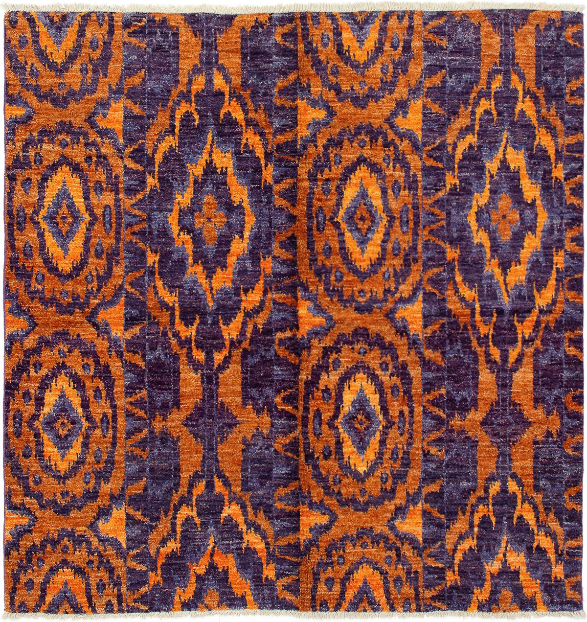 Hand-knotted Shalimar Orange Wool Rug 6'0" x 6'3" Size: 6'0" x 6'3"  