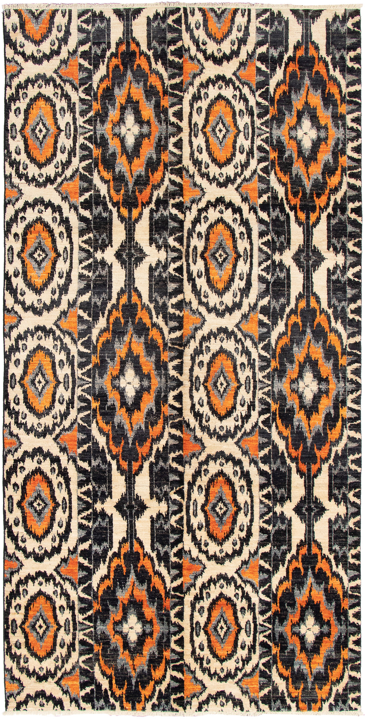 Hand-knotted Shalimar Black, Cream Wool Rug 6'1" x 12'2" Size: 6'1" x 12'2"  