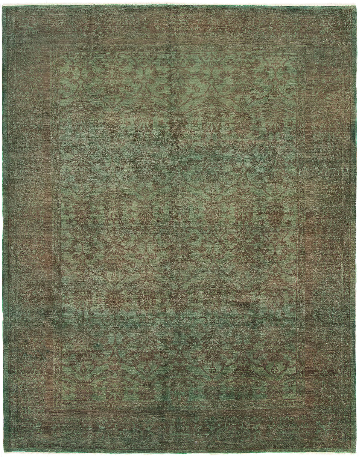 Hand-knotted Vibrance Dark Green Wool Rug 9'1" x 11'7" Size: 9'1" x 11'7"  