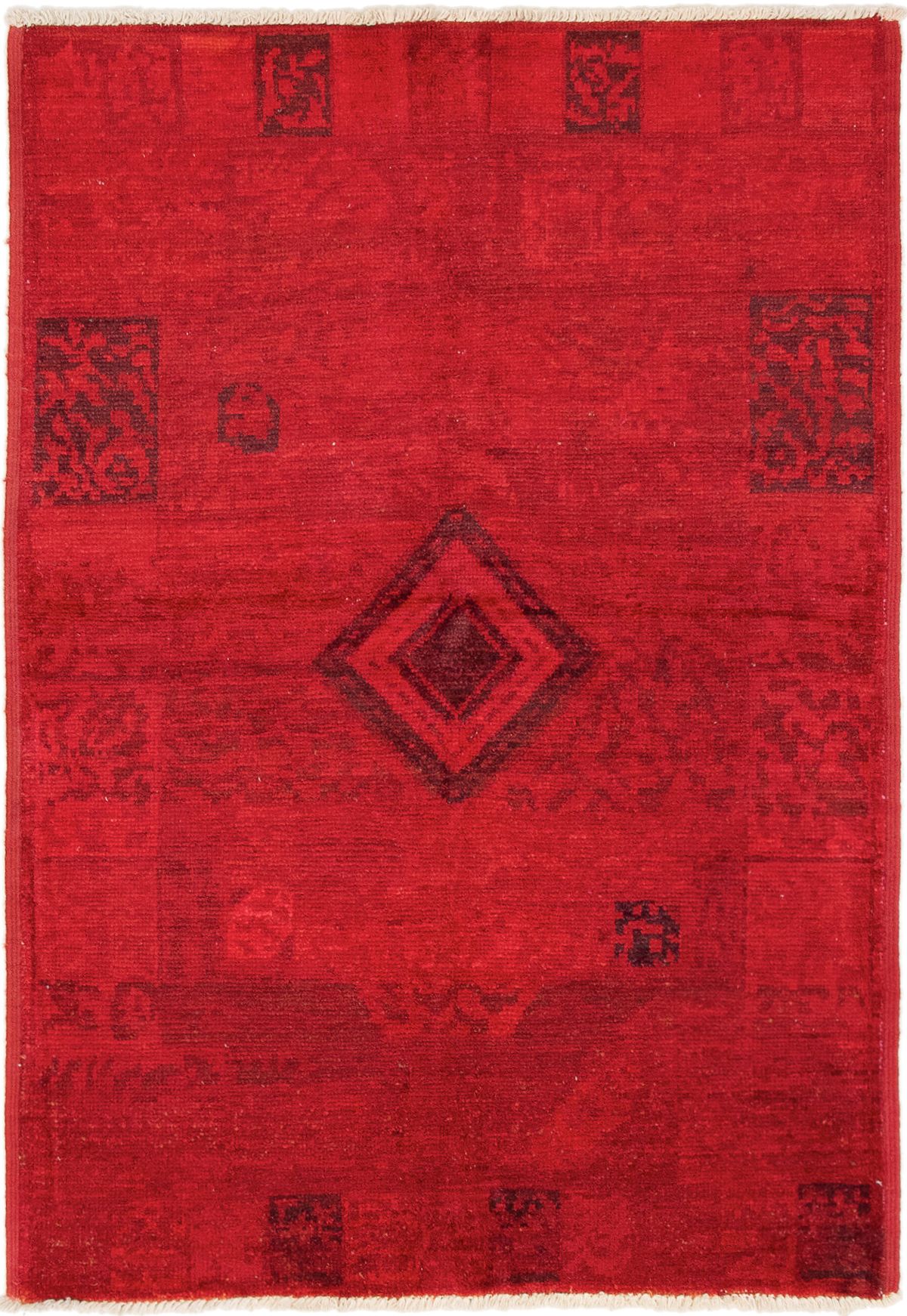 Hand-knotted Vibrance Red Wool Rug 4'4" x 6'4" Size: 4'4" x 6'4"  