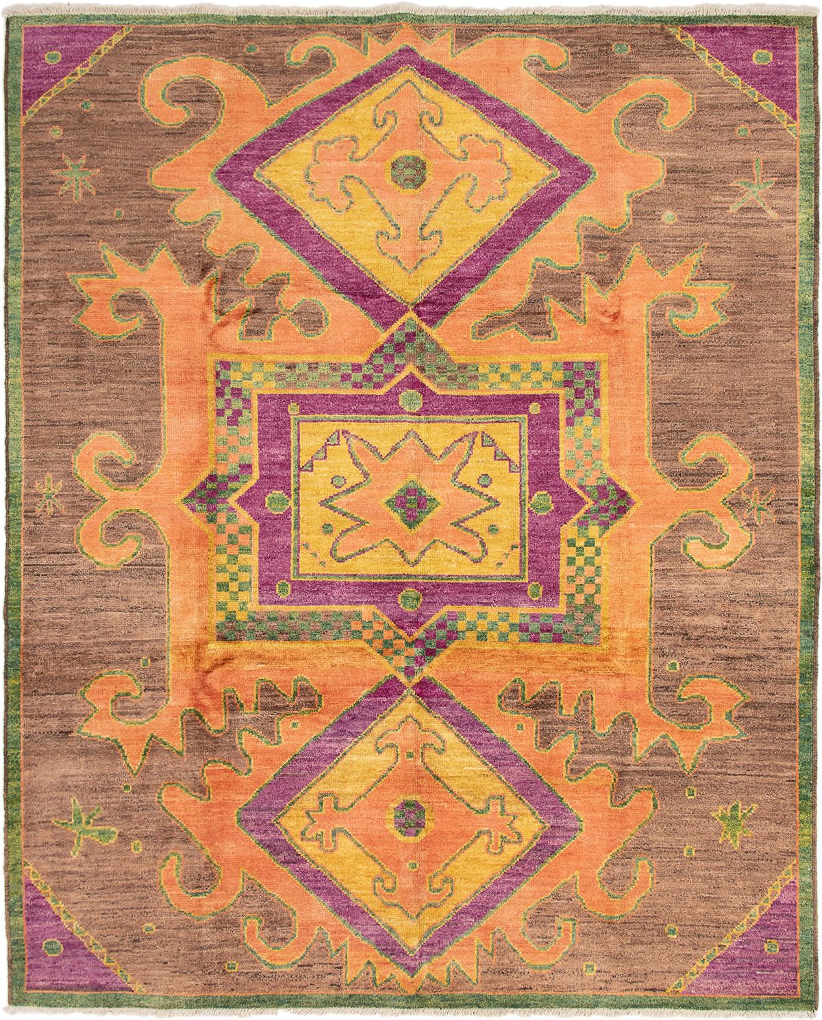 Hand-knotted Shalimar Brown, Copper Wool Rug 8'5" x 10'4" Size: 8'5" x 10'4"  