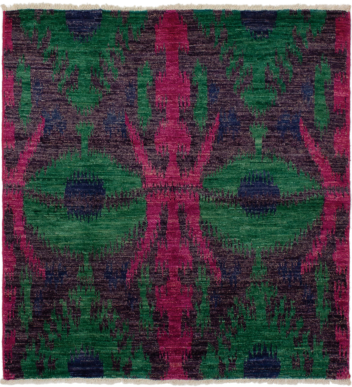 Hand-knotted Shalimar Dark Pink, Purple Wool Rug 4'10" x 5'2" Size: 4'10" x 5'2"  