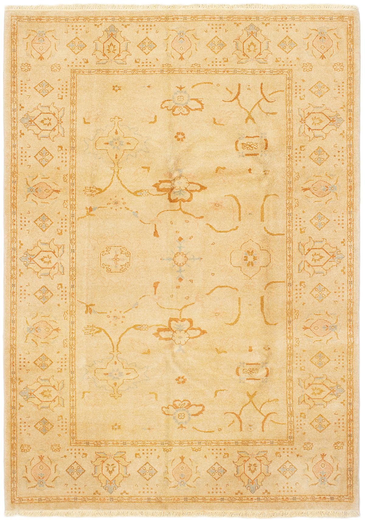 Hand-knotted Chobi Finest Ivory Wool Rug 6'2" x 8'7" Size: 6'2" x 8'7"  