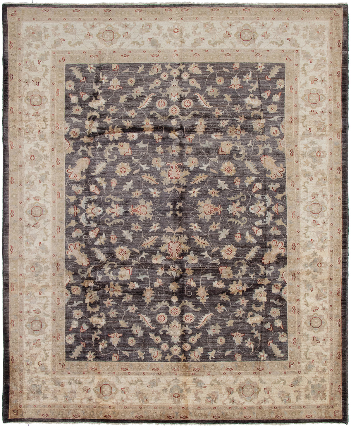 Hand-knotted Chobi Finest Black Wool Rug 8'1" x 9'10" Size: 8'1" x 9'10"  