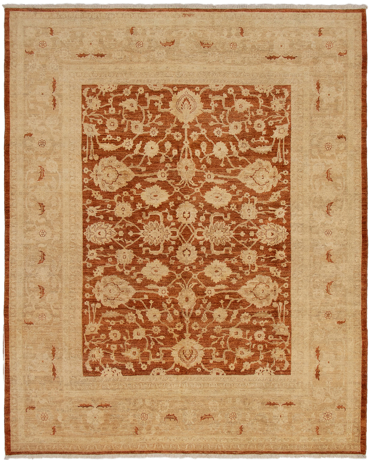 Hand-knotted Chobi Finest Copper Wool Rug 8'0" x 9'10"  Size: 8'0" x 9'10"  